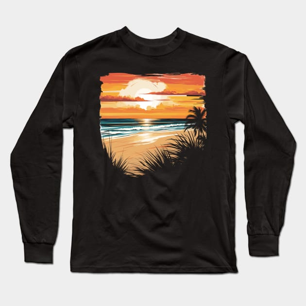 Sun Rise Beach Long Sleeve T-Shirt by DNT Designs